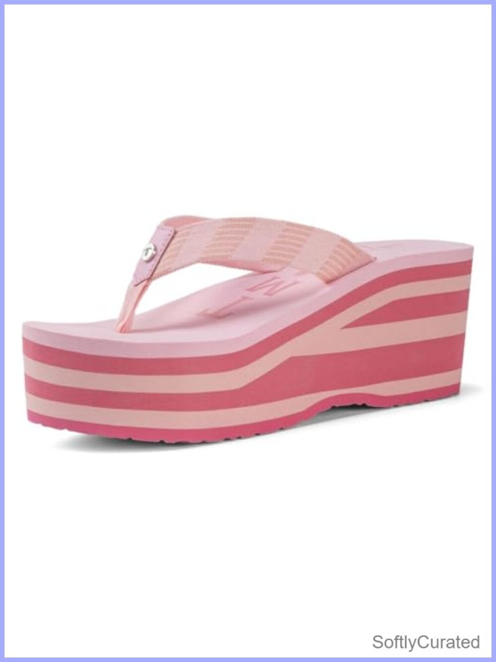Women's Platform Wedge Flip Flops EVA Cushioned Slip-On Sandals for Beach